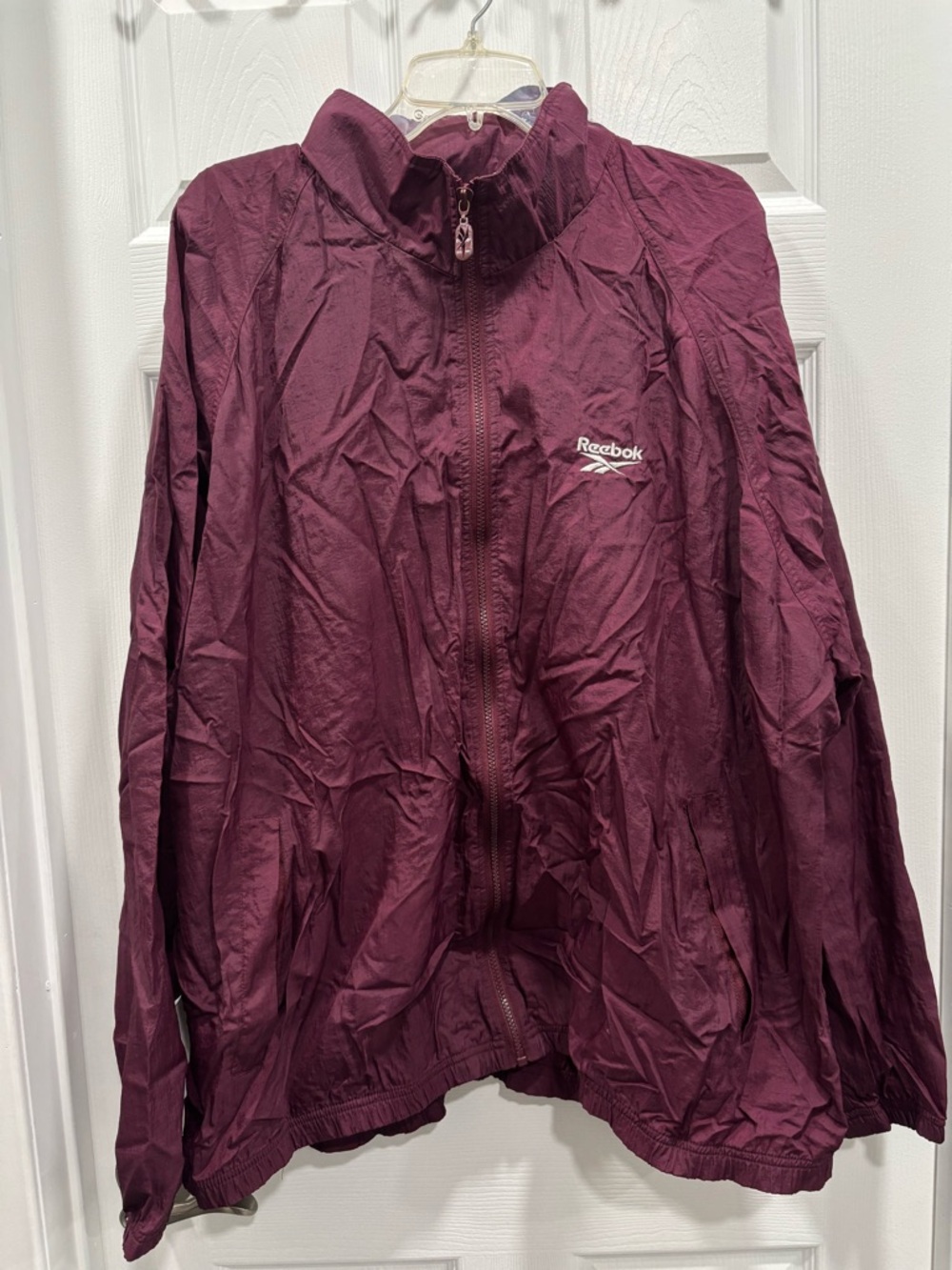 Vintage Reebok Burgundy Full‑Zip Track Jacket